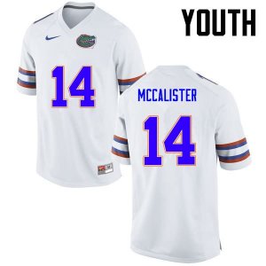 Youth Florida Gators #14 Alex McCalister NCAA Nike White Authentic Stitched College Football Jersey DTN8362LQ